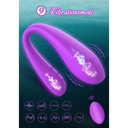 Paloqueth Couple Vibrator Wireless Clitoris G-Spot Stimulator Purple Cene