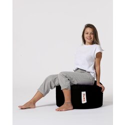 Antalya Tabure Round Pouf Black Cene