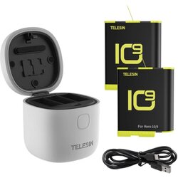Telesin Allin box 3-slot charger box i 2 baterije za GoPro Hero 11/10/9 Cene