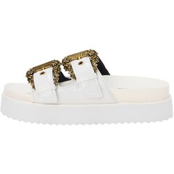 Versace Jeans Couture Nizki natikači 'FONDO ARIZONA' zlata / bela Cene