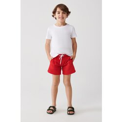 Avva Men's Red Quick Drying Standard Size Plain Children's Special Boxed Swimsuit Swim Shorts Cene