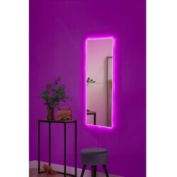 Hanah home ogledalo sa led osvetljenjem rectangular 20x80 cm pink Cene