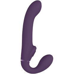 VIVE Ai Dual Vibrating & Air Wave Tickler Strapless Strapon Purple Cene