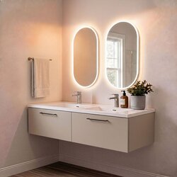 Skye_Decor Set kupaonskih ormarića s umivaonikom i ogledalom, 2 dijela, bež Cene