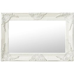 vidaXL Zidno ogledalo u baroknom stilu 60 x 40 cm bijelo Cijene