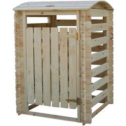 Timbela Lopa za smeti za 1 kontejner, masivni les - 97 x 97 x H137 cm - M606-1, (21956338) Cene