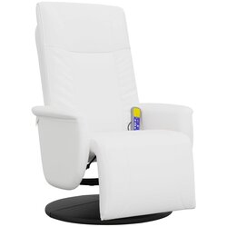 Maison Chic masažni naslanjač - Relax naslanjač z naslonom za noge belo umetno usnje, (22061990) Cene