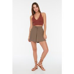 Trendyol Mink Relaxed Fit Regular Waist Wrap/Textured Knitted Shorts Cijene