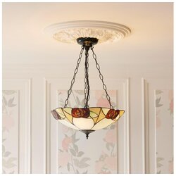 Endon 111879 - Luster na lancu Tiffany INGRAM 3xE27/10W/230V prečnik 45 cm Cene
