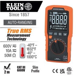 Klein TOOLS Tanki Digitalni Multimetar TRMS Auto-Ranging, 600V, Temp Cene