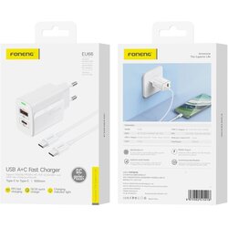 forcell FONENG EU66 PD 20W POLNILEC ZA IPHONE 11 12 13 14 USB-C S KABLOM, (5000310942) Cene