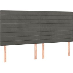 Maison Chic Posteljno vzglavje - Vzglavna omarica 4 kosa temno siv 80x5x78/88 cm žamet, (22077331) Cene