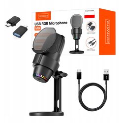 Zenwire M9 USB kondenzatorski mikrofon za računalnik, stojalo in pop filter, USB-C/USB-A, zmanjšanje šuma, RGB, (5000194004) Cene