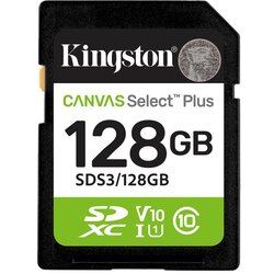 Sd card Kingston 128 GB S3/128GB Class10 Canvas Select Plus adapter100MBs Read,Class 10 UHS-I Cene
