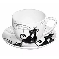 Hanipol F.H. Arkadiusz Hanik Crazy Cats - Šolja sa tacnom - Crazy Cats, 475 ml Cene