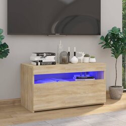 vidaXL TV ormarić s LED svjetlima boja hrasta sonome 75 x 35 x 40 cm Cijene
