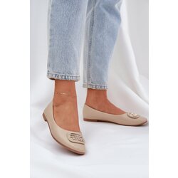 PS1 Ballet Flats On Flat Sole With Decoration Beige Ainoria Cene