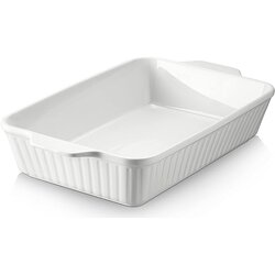Dowan keramični pekač za lazanjo 3992 ml, 23,6x33 cm, velik globok pekač z ročaji, vzdržljiv, varen, bel, darilo za dom, (22137438) Cene