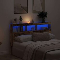  Ormarić za uzglavlje s LED svjetlima staro drvo 160x17x102 cm Cijene
