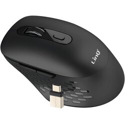 LINQ Brezžična miška WiFi in Bluetooth 2.4G z USB C in USB ključem, Črna, (5000009836) Cene