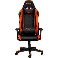 Canyon Deimos GС-4 Gaming chair, PU leather, Original foam and Cold molded foam, Metal Frame, Top gun mechanism, 90-165 dgree, 3D armrest, Class 4 gas lift, Nylon 5 Stars Base, 60mm PU caster, black+Orange. Cene