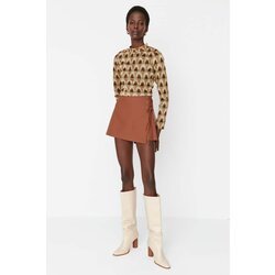 Trendyol Brown Lace and Eyelet Detail Woven Shorts Skirt Cijene