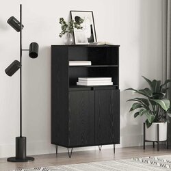 vidaXL Highboard s policom s pohranom s vratima Crna 60 x 36 x 110 cm Konstruirano drvo Cijene