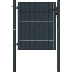 vidaXL Vrata za ograjo PVC in jeklo 100x81 cm antracitna, (20766130) Cene