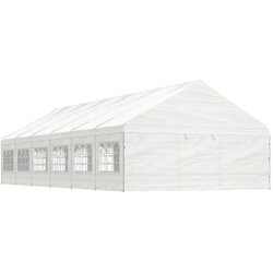 vidaXL Paviljon s streho bel 13,38x5,88x3,75 m polietilen Cene