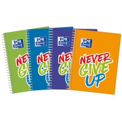 Oxford sveska A4+ spirala NeverGiveUp PP korica 80 lista, 90g, optički papir karo ( 15SVX39K ) Cene