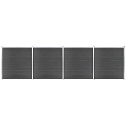  Set panela za ogradu WPC 699 x 186 cm crni Cijene