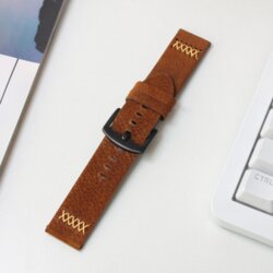 Narukvica thread kozna za smart watch 22mm braon Cene