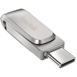 Sandisk USB C & USB DISK 64GB Ultra Dual LUXE, 3.1, srebrn, Type-A in C, kovinski, branje do 150MB/s (SDDDC4-064G-G46) Cene