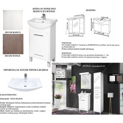 Ceramica lux atina 45 wenge standard donji deo Cene