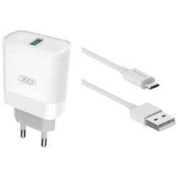 Kućni punjač XO L63 QC3.0 15W (USB-A) kabal USB-A - mikro Cene