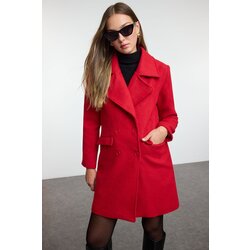 Trendyol Red Regular Button Closure Cashmere Coat Cene