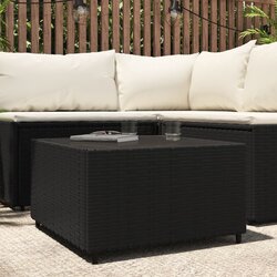 vidaXL Četvrtasti vrtni stolić za kavu crni 50 x 50 x 30 cm poliratan Cijene