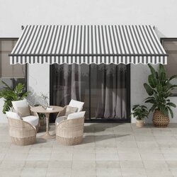 vidaXL Tenda na ručno uvlačenje antracit i bijela 400 x 300 cm Cijene