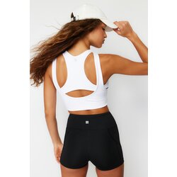 Trendyol White Back Reflector Print Detailed Supported/Shaping Knitted Sports Bra Cene