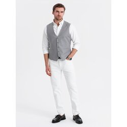 Ombre Men's suit vest without lapels - gray Cene