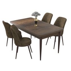 Hanah home set trpezarijski sto i 4 stolice nil baroque brown Cene