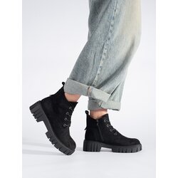 Sergio Leone Black lace-up suede ankle boots by Cijene