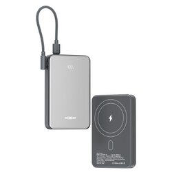 Moxom mx-pb194 fast charge 22.5w + wireless 15w type c 10000mah srebrni Power bank magsafe ( BAT9557 ) Cene