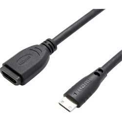 Value HDMI podaljšek HDMI-mini-C vtič\, HDMI-A vtičnica 0.15 m črna 12.99.3120 HDMI kabel, (20417171) Cene
