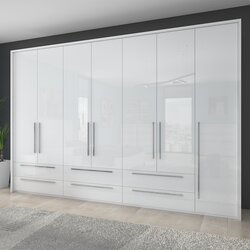 Jela Jagodina jela plakar P76A/PN - kolekcija piano - kristalno bela/kristalno bela hg lak - 322x226x60 cm Cene