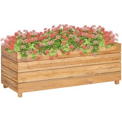 vidaXL Visoka greda 100x40x38 cm trdna tikovina in jeklo, (20759110) Cene