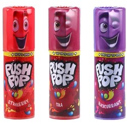 Bazooka Push Pop, tvrda bombona, miks, 15g Cene