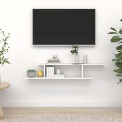 vidaXL zidna TV polica bijela 125 x 18 x 23 cm od iverice Cijene