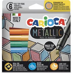 Carioca Metallic Maxi Felt Tip Pens - 6 kos. Cene