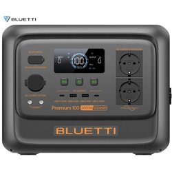 BLUETTI PREMIUM 100 V2 prenosna polnilna postaja, 1800W moč, 1024Wh baterija, polnjenje / napajanje naprav, BMS sistem, aplikacija, 2x AC, 1x DC 12V, 2x USB-A, 2x USB-C, zaslon, ročaj, črna - - Bonajo Cene